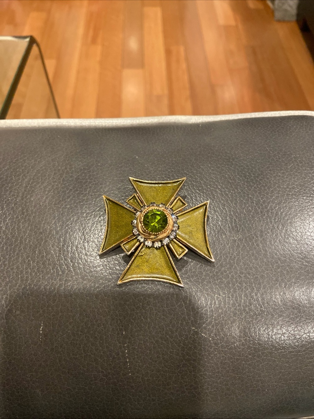Vintage 1960s Enameled Maltese Cross Brooch Pin Designed by Benedikt New York